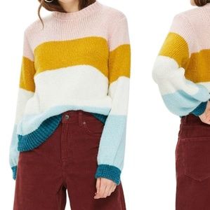 Topshop Colorblock Knit Pullover NWOT US Sz 2